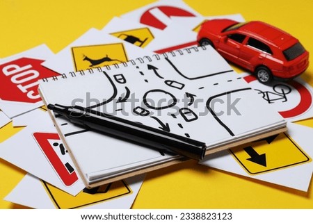 Driving school and driving lessons concept, education concept Royalty-Free Stock Photo #2338823123