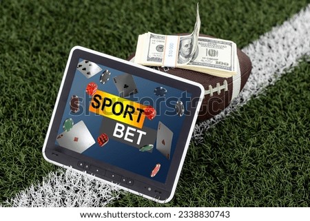 Online sports betting concept. American football. 3d illustration