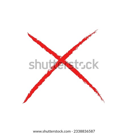 Vector grunge X mark. Crossed X slash symbol. Cross design element to cancel, reject and refuse something. Royalty-Free Stock Photo #2338836587