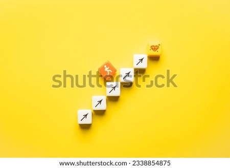 Run up to the goal. Climbs career ladder of success. Going on a new level. Progress and professional growth. Success, self improvement skills and abilities. Achieve life goals. Royalty-Free Stock Photo #2338854875