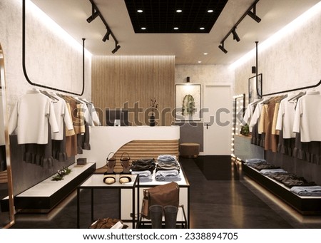 3d render of fashion shop Royalty-Free Stock Photo #2338894705
