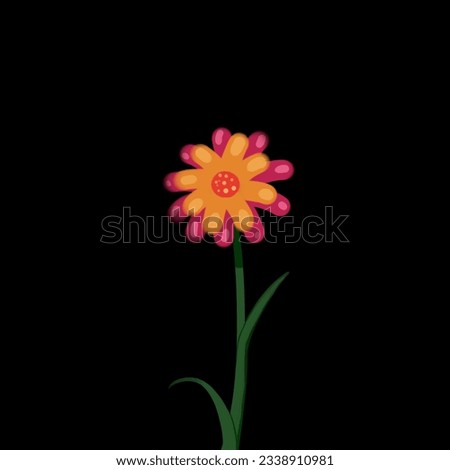 pink and yellow digital art flower