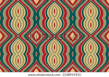 Motif Ikat Paisley Embroidery Background. Ikat Diamond Geometric Ethnic Oriental Pattern traditional.aztec Style Abstract Vector illustration.design for Texture,fabric,clothing,wrapping,sarong.