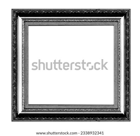 Old wooden photo frame isolated on white background