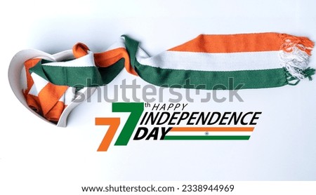 India Independence day background, 77th Independence day flat lay poster Royalty-Free Stock Photo #2338944969