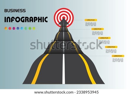 Vector target Infographic design template with 5 options or steps