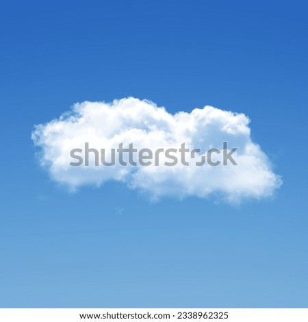 White cloud isolated over blue sky background, cumulus cloud shape