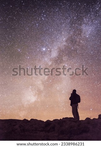 Night sky from desert of Algeria milky way and the stars appear so clear 