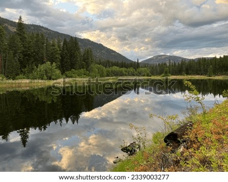 Beautiful British Columbia, Rose Valley lake reflection just before sun set