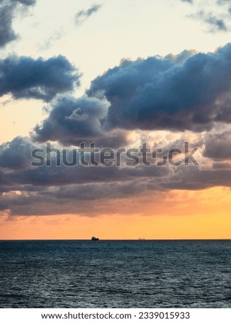 Beautiful colors of sky during crossing the ocean 