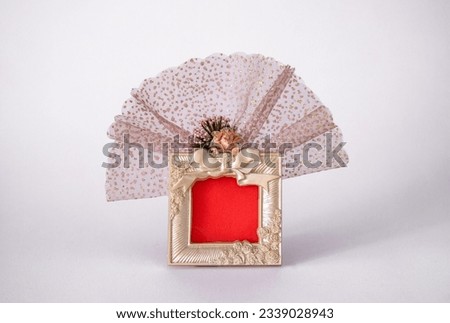 tiny picture frame with polyester ribbon and embellishment