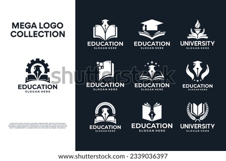 Collection of School and university logo design badge.