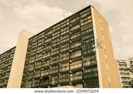 Panel building built in the communist era.Hungary,Budapest. High quality photo