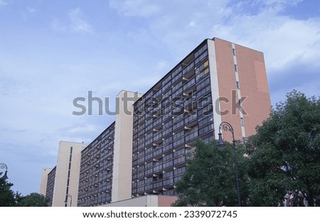 Panel building built in the communist era.Hungary,Budapest. High quality photo