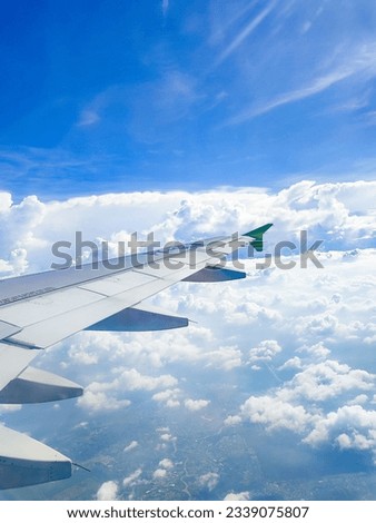 The atmosphere of the mainland seen from an airplane  Royalty-Free Stock Photo #2339075807