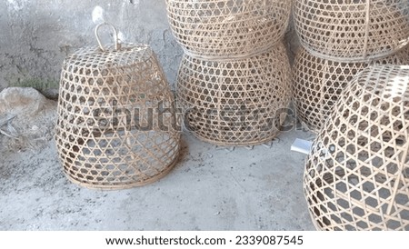 chicken coop made of bamboo with a round shape for roosters