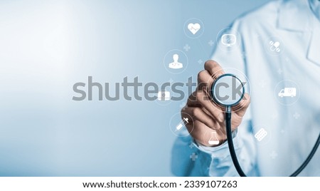 Medical concept. medical network connection, Digital healthcare and medical technology.  Royalty-Free Stock Photo #2339107263