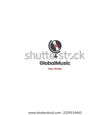 world music logo design on isolated background