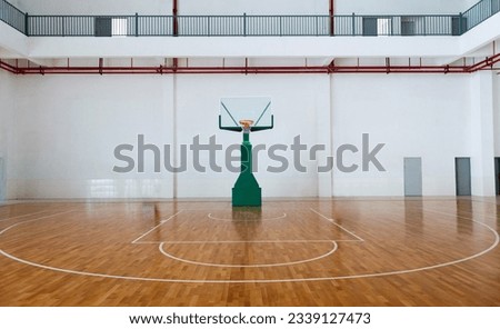 Empty basketball court in a school