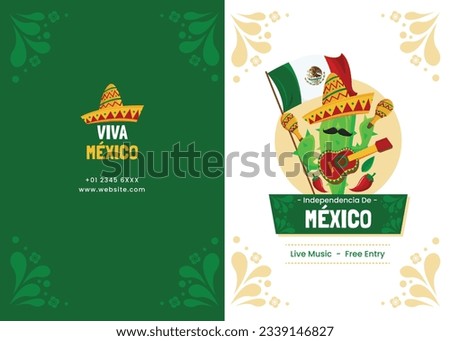 Mexico independence day background. Mexican independence day celebration. September 16. vector illustration. Poster, Banner, greeting card. Happy Independence Day of Mexico. Waving Mexican flag. Royalty-Free Stock Photo #2339146827
