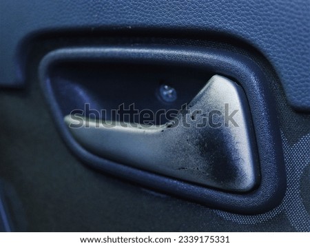 Car door handle worn from long term use