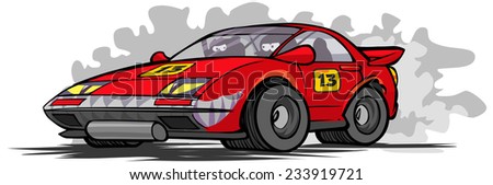 Cartoon race car.