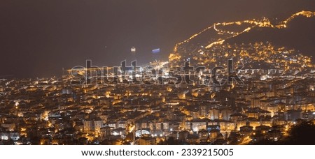 Night view of Alanya castle