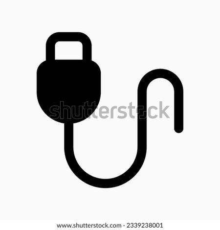 Editable vector usb cable icon. Black, line style, transparent white background. Part of a big icon set family. Perfect for web and app interfaces, presentations, infographics, etc