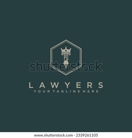 PQ initials design modern legal attorney law firm lawyer advocate consultancy business logo vector