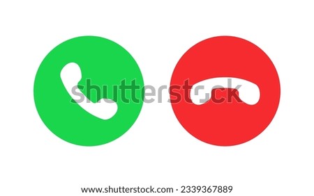 Calling Phone Answer Decline Buttons User Interface Elements Vector Illustration Royalty-Free Stock Photo #2339367889