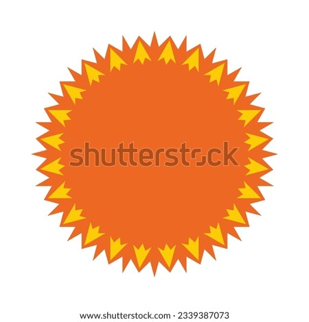 Radial arrowheads sunshine, orange shape icon. A circular arrangement of arrow symbols. Isolated on a white background.