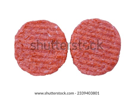 raw steaks hache isolated on white background