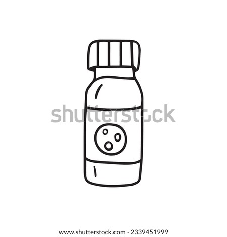 Vector illustration of cosmetic jar. Hand drawn, doodle.Isolated on white background