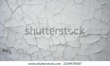 Cracked Paint Texture in white Colors on a concrete Wall. Vintage Background
