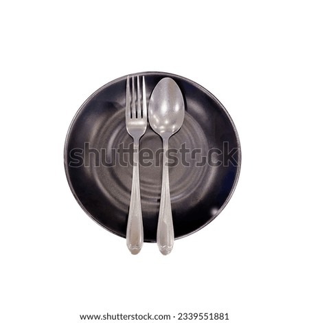 Plates and cutlery pictures are black plates, silver forks, 1 pair.