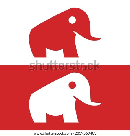 logo design creative elephant icon vector illustration inspiration,Vector drawn elephant icon.Elephant Flat logo,Red elephant symbol,Elephant logo design Premium Vector.