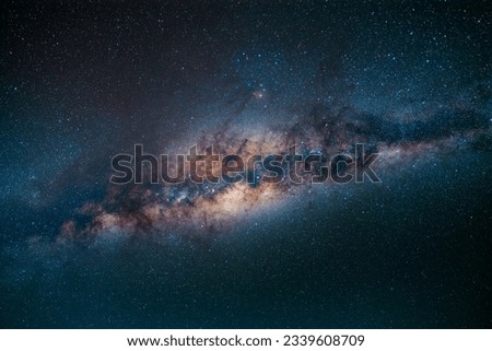 The Milky way galaxy with stars on a perfect clear night sky background Royalty-Free Stock Photo #2339608709