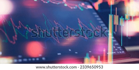analysis on the monitor of a computer. Fundamental and technical analysis Royalty-Free Stock Photo #2339650953