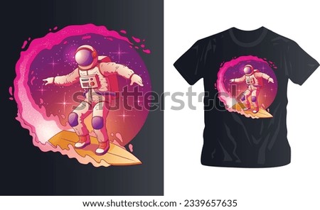 astronaut vector cosmic space vector shirt design editable template