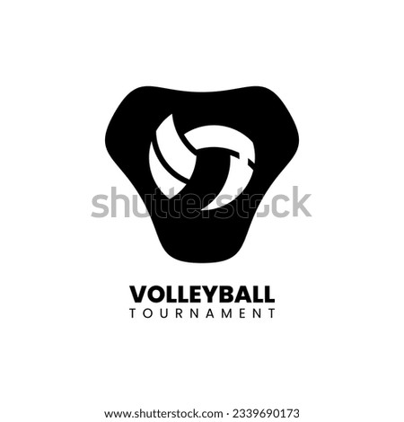 Top choice Volleyball Tournament logo badge in unique, trendy, and elegant vector illustration. Perfect for your event. Editable graphic resources for many purposes. 