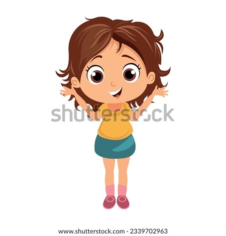 vector cute happy smiling child isolated on white