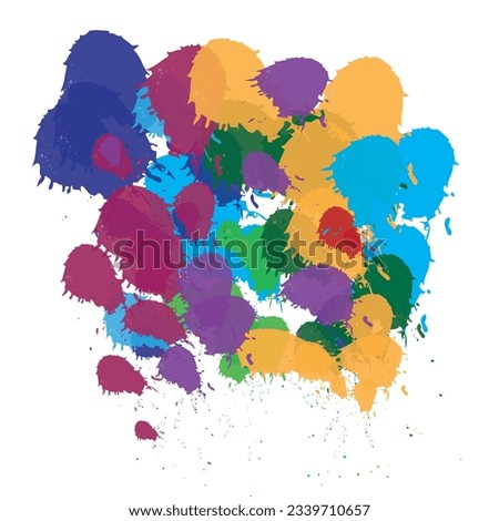 Abstract watercolor on white backround .The color splashing on the paper.It is a hand drawn.Set of bright colorful vector watercolor background. Abstract illustration