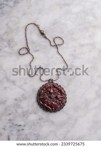 Antique necklace isolated in white 
