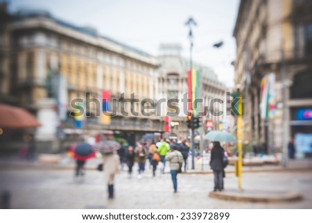 blurred urban milan landscape colored background
