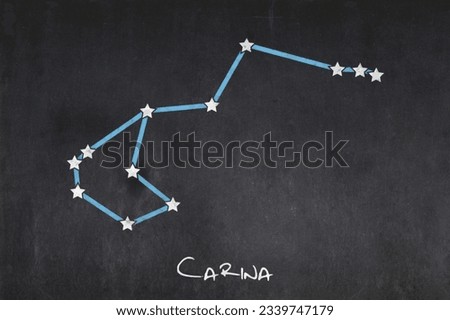 Blackboard with the Carina constellation drawn in the middle. Royalty-Free Stock Photo #2339747179