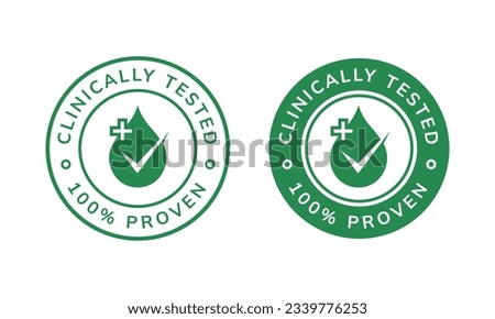 Clinically tested stamp and labels Royalty-Free Stock Photo #2339776253