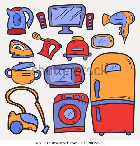 Hand Drawn Home Tools Collection in Doodle Style