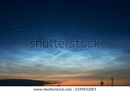 Night landscape with silver clouds.
