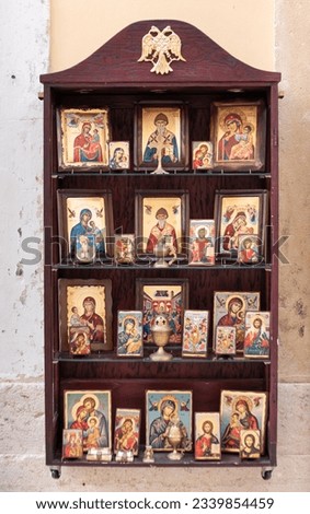 Orthodox icons painted on wood, Corfu, Greece