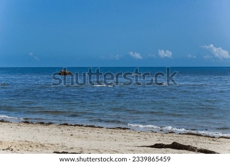 Rocky ocean coastline, beach and waves